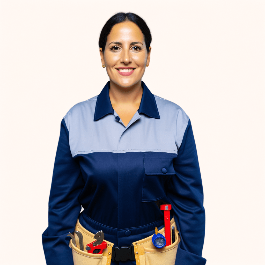 Profesional de fontanería en actitud cercana